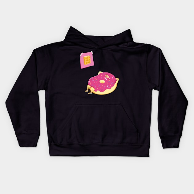 DONUT GIVE UP Kids Hoodie by huebucket